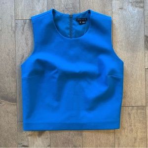 Theory Yuranda Wool Crop Top Royal Blue